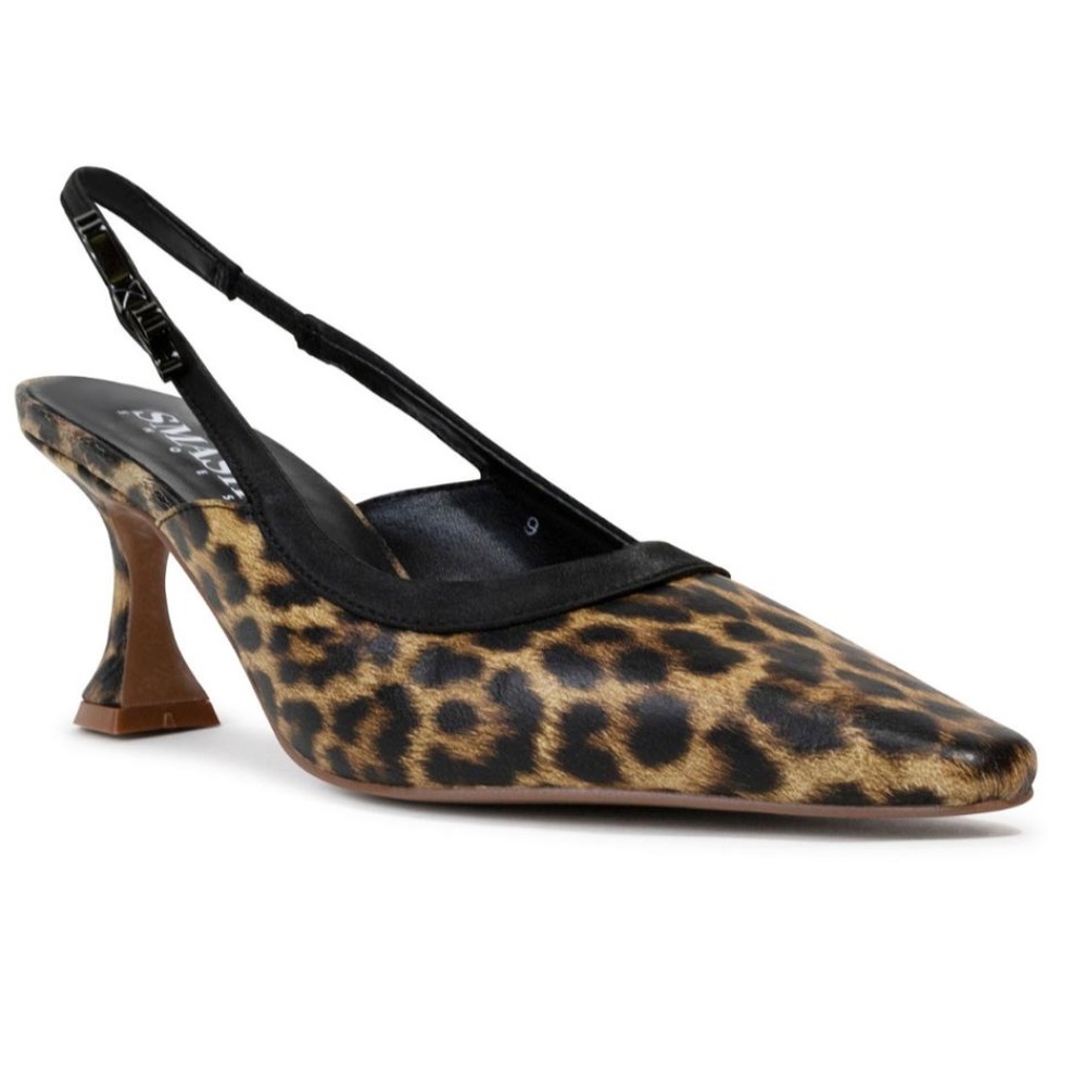 Smash Shoes Women's Marie Pointy Toe Slingback Dress Pumps - Leopard